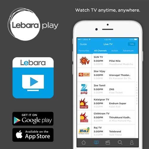 Lebara Play - Tamil TV + Unlimited Movies - 3 Months Subscription - 100 % Legal N4