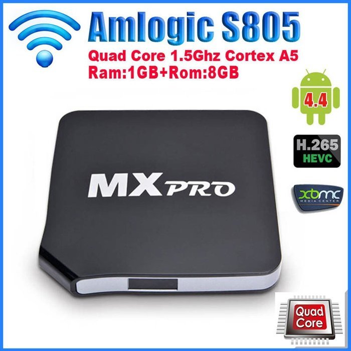 Maxfind Smart Tv Box for Mxpro Android 4,4.2 Upgraded Quad Core Mali 450 1gb Ram with NEW Fully Loaded Kodi (Newest... N4