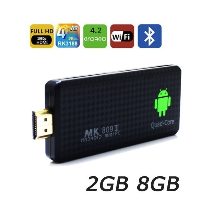 Lovestone MK809III Mini PC TV Box, Android 4.2.2, RK3188 Quad Core up to 1.6GHZ, 2G RAM, 8G ROM, GPU Mali-400...