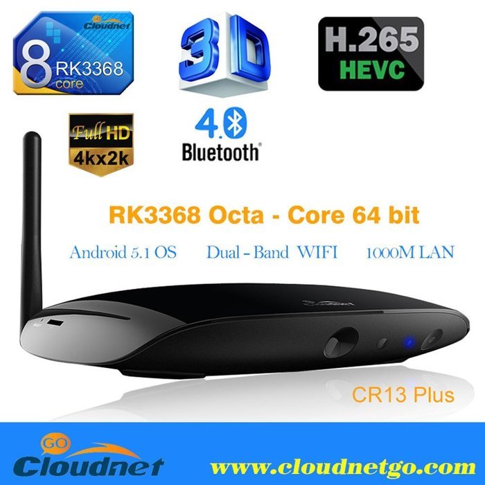 Cloudnetgo/BoLv CR13 Plus RK3368 Octa-Core 1.5GHz Android 4.4 Mini TV Box 2G/8G 2.4G/5G WIFI 2.0MP Camera Mic...