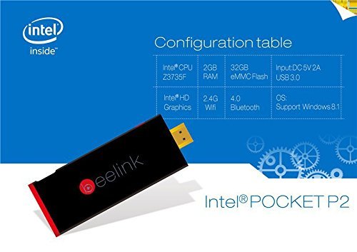 Beelink Pocket P2 Mini Pc Windows Tv Stick Dongle Intel Z3735f 64bit Quad Core 2gb RAM 32gb ROM Bluetooth Hdmi... N2