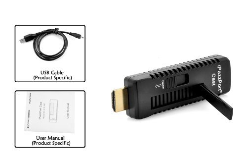 Wireless HDMI Streaming Media Player "iPazzPort Cast" - Support DLNA/Airplay/Miracast, 1080p N4