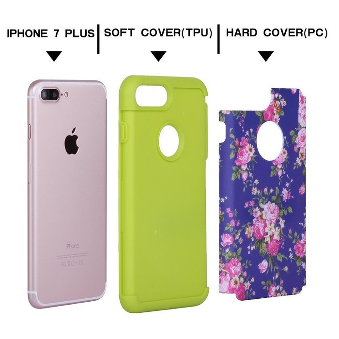 iPhone 7 Plus Cover Case,SAVYOU Orchid Design Dual Layer Case With Shock Absorbent Hard PC Cover and TPU Inner... N2