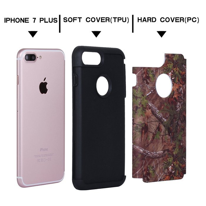 iPhone 7 Plus Cover Case,SAVYOU Orchid Design Dual Layer Case With Shock Absorbent Hard PC Cover and TPU Inner... N19