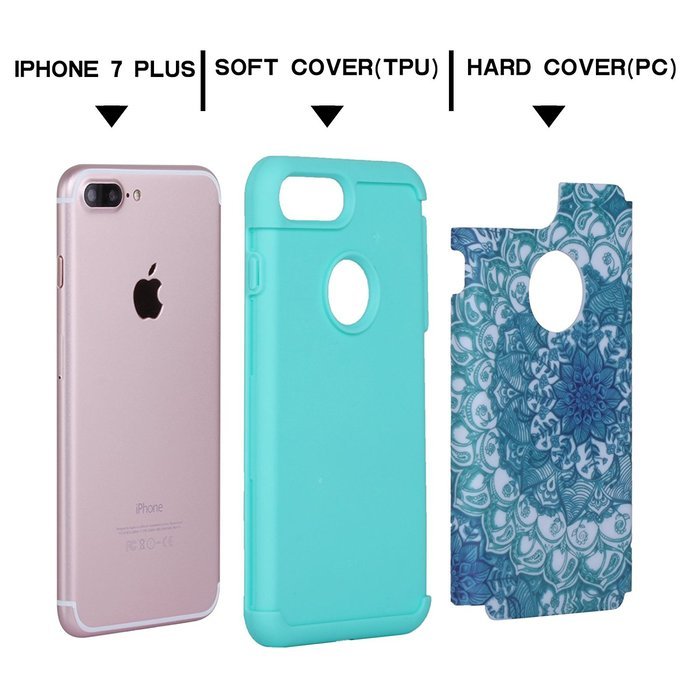 iPhone 7 Plus Cover Case,SAVYOU Orchid Design Dual Layer Case With Shock Absorbent Hard PC Cover and TPU Inner... N24