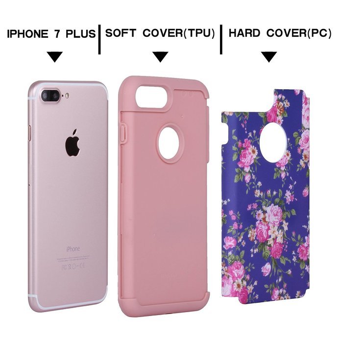 iPhone 7 Plus Cover Case,SAVYOU Orchid Design Dual Layer Case With Shock Absorbent Hard PC Cover and TPU Inner... N30