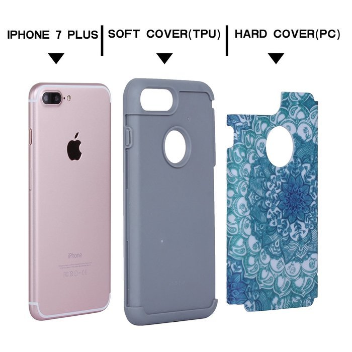 iPhone 7 Plus Cover Case,SAVYOU Orchid Design Dual Layer Case With Shock Absorbent Hard PC Cover and TPU Inner... N35