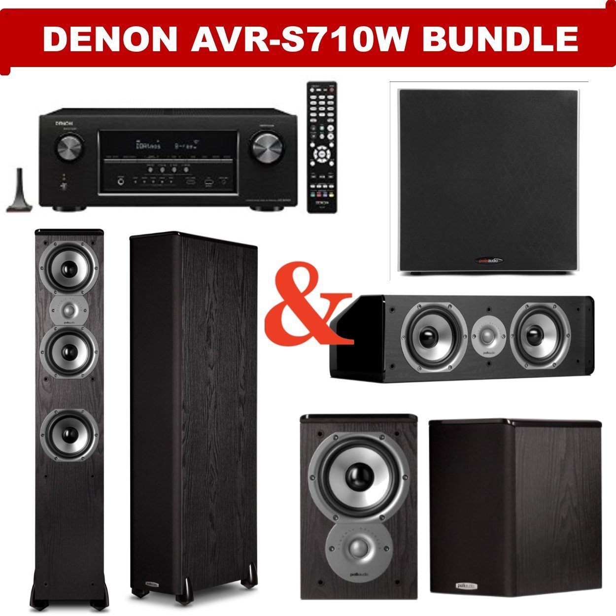 Denon AVRS710W 7.2 Channel Full 4K Ultra HD A/V Receiver + A Polk