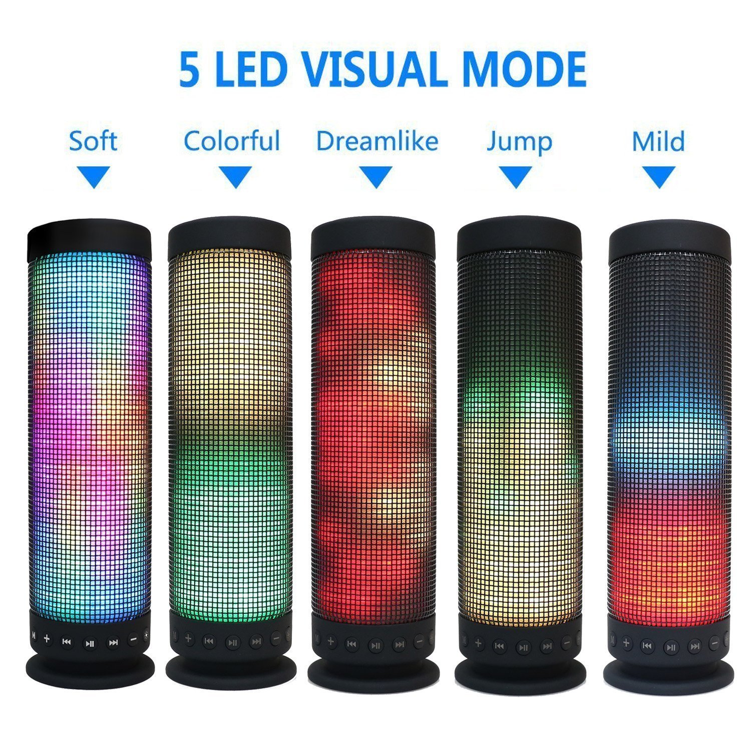Greatever Fantasy Bluetooth Wireless Speakers with LED Night Light ...