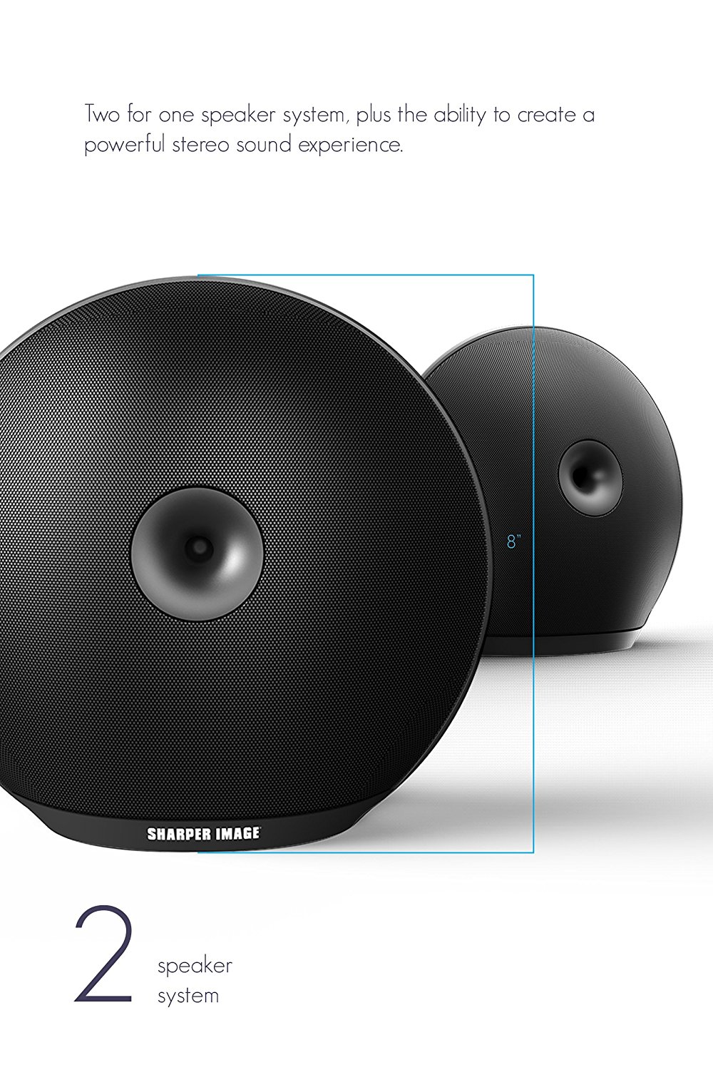 Sharper Image SBT622BK Bluetooth Wireless Stereo Speaker Set