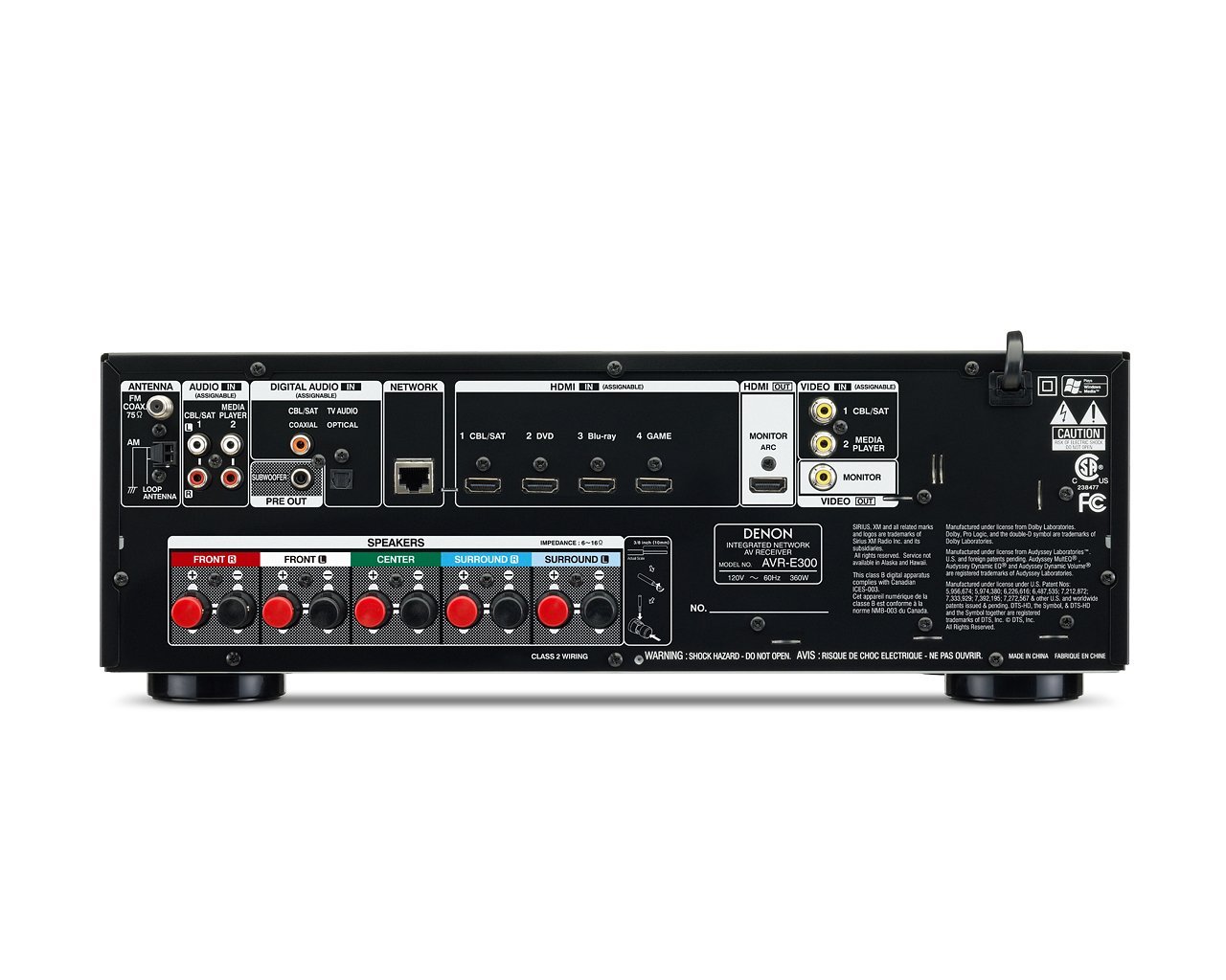 Denon AVRE300 5.1 Channel 3D Pass Through and Networking Home Theater