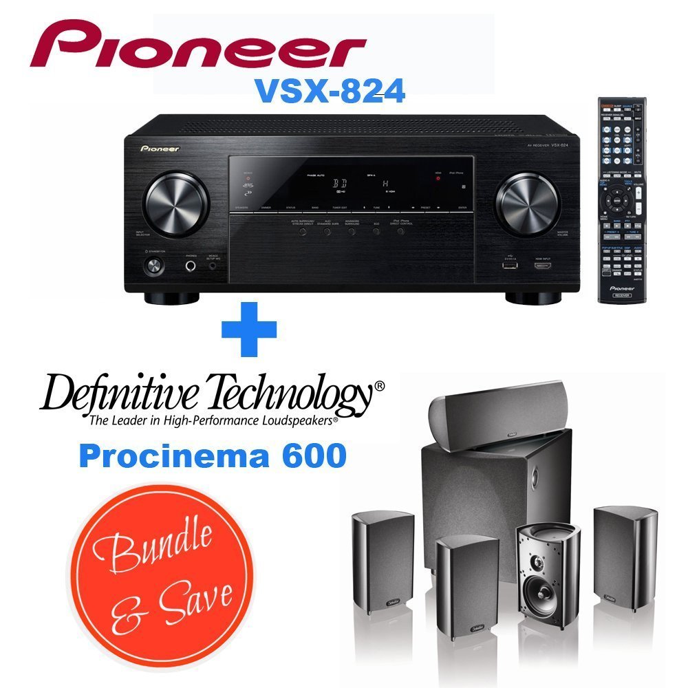Pioneer VSX824 5.2Channel Network A/V Receiver (Black) + Definitive