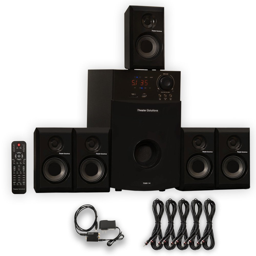 Theater Solutions TS514 Home 5.1 Speaker System with Optical Input USB