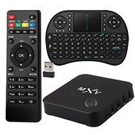 MXV Android TV Box Amlogic S805 Quad-Core Android 4.4 Kitkat 1GB 8GB RII i8 Airmouse QWERTY Keyboard Bundle Kit...