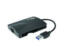 SIIG Portable USB 3.0 Hub with Gigabit Ethernet Adapter for Windows or Mac (JU-H30011-S1) N2