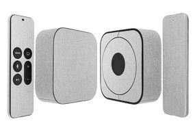 Skinomi TechSkin - Apple TV 2015 (4th Gen) Brushed Aluminum Full Body Skin / Front &amp; Back Wrap Clear Film / Ultra...