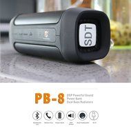 Pomelo Best Wireless Bass Speaker, 6W * 2 Output with 5000mAh Power Bank, Black N2