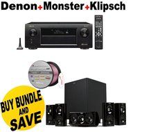 Denon Receiver Audio &amp; Video Component Receiver,Black (AVRX6300H) + Polk Audio 5.1 TL1600 Speaker System + Monster...