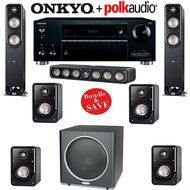 Polk Audio Signature S55 7.1 Home Theater System with Onkyo TX-RZ710 7.2-Ch Network AV Receiver