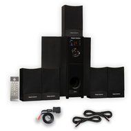 Theater Solutions TS511 Home Theater 5.1 Powered Speaker System with Bluetooth and 2 Extension Cables