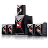 beFree Sound 5.1 Channel Bluetooth Home Theater System with USB and SD Slots-Red Consumer Electronics