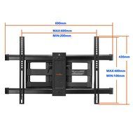 Perlegear Full Motion TV Wall Mount Bracket with Dual Articulating Arm for most 37-70 Inch LED, LCD, OLED, Plasma... N3