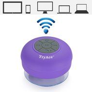 TryAceWireless Bluetooth Waterproof Shower Speaker Bluetooth 3.0 Car Handsfree Speakerphone built in Mic Control... N33