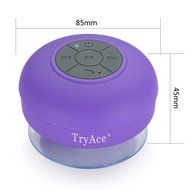 TryAceWireless Bluetooth Waterproof Shower Speaker Bluetooth 3.0 Car Handsfree Speakerphone built in Mic Control... N35