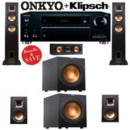 Klipsch Reference R-26F 5.2 Home Theater System with Onkyo TX-RZ710 7.2-Ch Network AV Receiver
