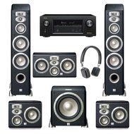 JBL L880 5.1 System w/JBL L8400P sub, Denon AVR-X3200W, SOHO Headphones Included