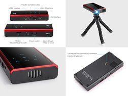 Mini Portable DLP Projector Support Wifi Bluetooth HDMI Input Output Android 4.2.2 System Compatible with iPhone... N4