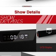 Haoponer Portable Wireless Bluetooth Speaker USB TF Card Music Mp3 Player FM Radio Alarm Clock Hands-free Black N3