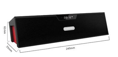 Haoponer Portable Wireless Bluetooth Speaker USB TF Card Music Mp3 Player FM Radio Alarm Clock Hands-free Black N5