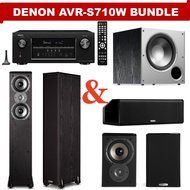 Denon AVR-S710W 7.2 Channel Full 4K Ultra HD A/V Receiver + A Polk Audio TSi Series Home Theater Speaker Package... N6