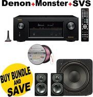 Denon AVRX2200W 7.2 Channel Full 4K Ultra HD A/V Receiver with Bluetooth and Wi-Fi + SVS Prime Satellite 2.1 Premium...