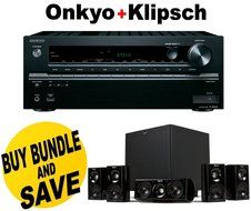 Onkyo TX-NR646 7.2-Channel Network A/V Receiver + Klipsch HDT-600 Home Theater System Bundle