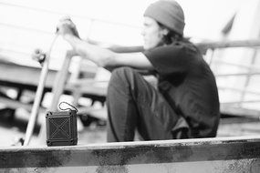 Skullcandy Shrapnel Water-resistant Drop-proof Bluetooth Portable Speaker with On-Board Mic, Black N15
