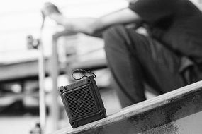 Skullcandy Shrapnel Water-resistant Drop-proof Bluetooth Portable Speaker with On-Board Mic, Black N16