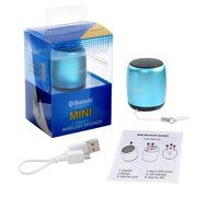 Mini Bluetooth Speaker Portable by Ancord Small Body Loud Voice Shutter Button Selfie Features Blue N6