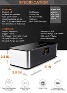 Portable FM Radio Wireless Bluetooth 4.0 Speaker 10W Alarm Clock MP3 Player APE FLAC Lossless Music Support, Hands... N7