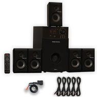 Theater Solutions TS514 Home Theater 5.1 Speaker System 600 Watts Tuner, Bluetooth and 5 Extension Cables TS514B-5