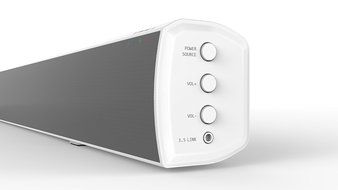 LONPOO 31-Inch 2.0 Channel Bluetooth Soundbar Home Theater Speaker System with Remote Contrl (White) N3