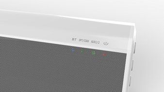 LONPOO 31-Inch 2.0 Channel Bluetooth Soundbar Home Theater Speaker System with Remote Contrl (White) N4