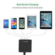 Quick Charge 3.0 USB Smart Charger AVIDET 40W 5-Port USB Charger PowerPort 5 for iPhone 7/7 Plus,iPhone 6/6 Plus... N5