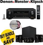 Denon AVR-X1200W 7.2 Channel Full 4K Ultra HD A/V Receiver with Bluetooth and Wi-Fi + Klipsch HDT-600 Home Theater...