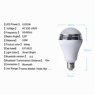 Alloet Creative E27 Wireless Mini Bluetooth 4.0 Night Light Smart LED Speaker N5