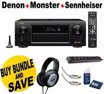 Denon AVRX6200W 9.2 Channel Full 4K Ultra HD A/V Receiver with Bluetooth and Wi-Fi + Sennheiser HD201Headphones...