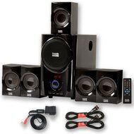 Acoustic Audio AA5160 Home Theater 5.1 Speaker System with Bluetooth FM Tuner and 2 Extension Cables