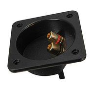 (5071-u) SQUARE RECESSED SPEAKER JUNCTION BOX WITH GOLD BINDING POSTS (USA) N2