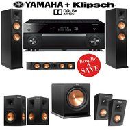 Klipsch RP-260F Reference Premiere 5.1.2 Dolby Atmos Home Theater System with Yamaha RX-A1060BL AVENTAGE 7.2-Ch...